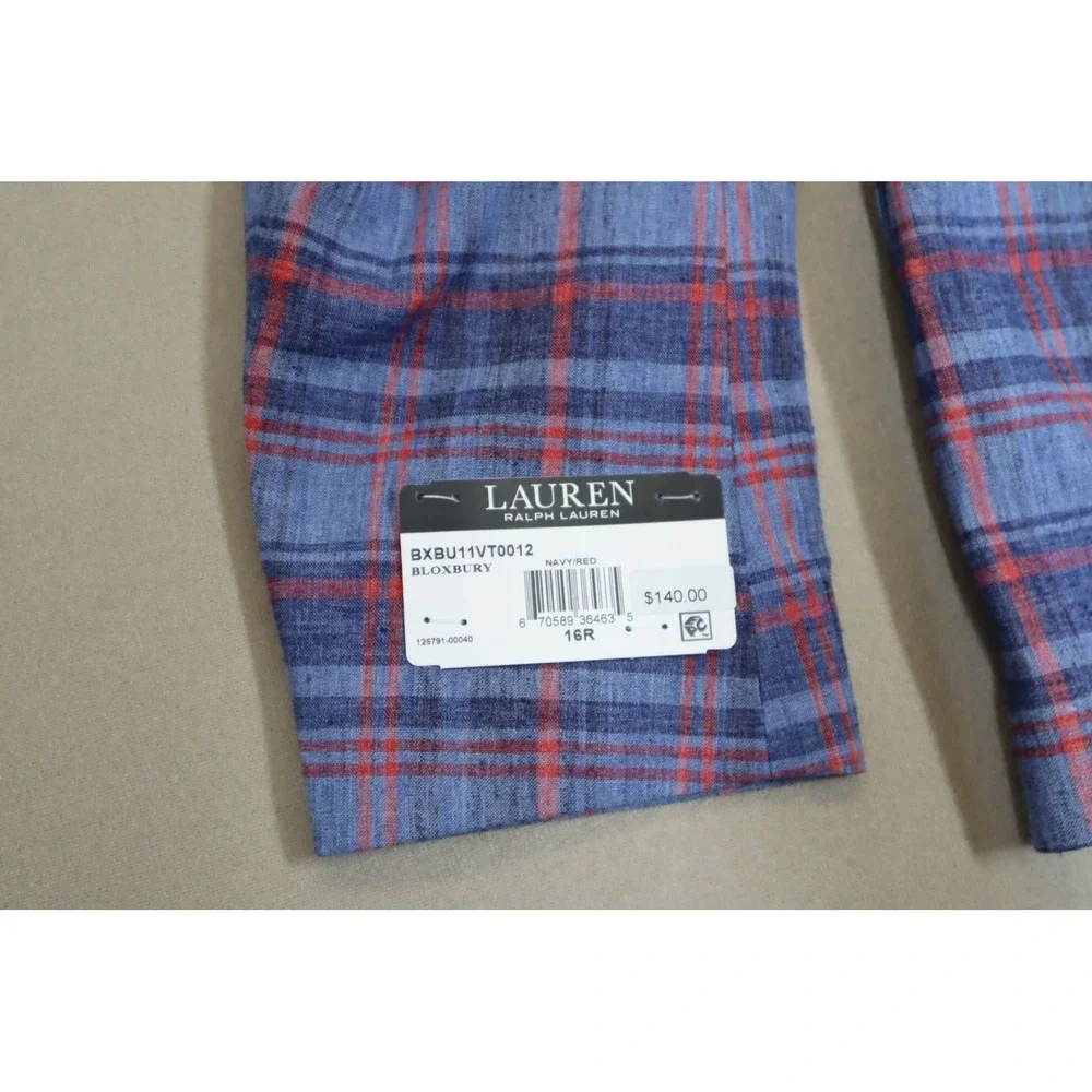 Lauren Ralph‎ Lauren Big Boys Classic Suit Jacket - Navy, Red - Size 16R